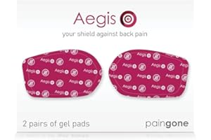 Paingone Aegis – gel pads de remplacement| Soulage les douleurs du dos| douleur dos, lombaires| massage dos| sans médicament| soulagement rapide et efficace| la boîte contient 2 paires de gel pads