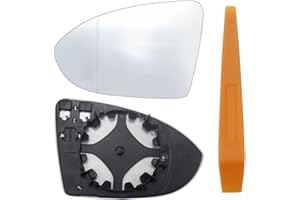 DXiongW Compatibile con Golf 7 Vetro Specchietto Sinistro Vetro Specchietto Retrovisore Riscaldabile Lato Sinistro Vetro Specchio Esterno Auto Riscaldabile Asferico con Piastra di Supporto - Sinistro