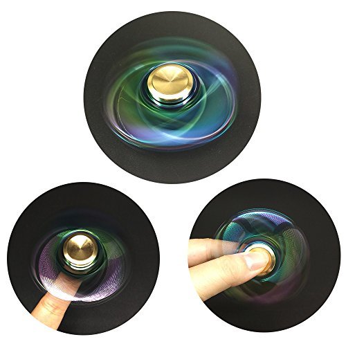 ATZ Neuer Regenbogen-Farbmetall Tri-Fidget Spinner mit schwarzer Geschenkbox kann über 6 Minuten drehen Ruhig und glatt Einzigartiges Design EDC Hand Spinner Spielzeug - 6