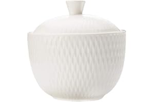 MAXWELL AND WILLIAMS Maxwell & Williams White Basics Diamants Sucrier avec couvercle, porcelaine, boîte cadeau, blanc, 10 x 9,5 x 8,5 cm