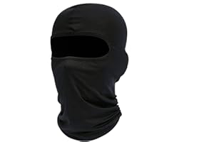 LacyMC Cagoule Balaclava,Cagoule Moto Masque,Protection UV,Léger Mince en Lycra Tissu Coupe-Vent Respirant Sports d'extérieur Masque Complet,Hommes & Femmes élastique Taille Universelle(Noir)