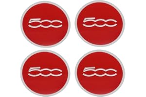 SANQIUTOU 4pcs Hub Center Cap Stickers for Fiat 500 Abarth Punto Bravo Stilo Panda 56mm,Car Logo Protective Sticker Car Wheel Centre Cover Badge Sticker Sunscreen Waterproof Dustproof,Red