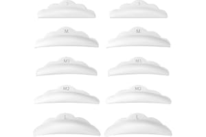 SALBSEVER 50pcs Lash Lift Shields, Silicone Eyelash Curl Pads for Perm Curls, Reusable Lash Lift Rods