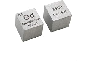 YVZOTCK 10 mm Cubo Metal Gadolinio 99,99% Alta Pureza Cubo Gadolinio Metal Tallado Elemento Periódico Tabla Cubo