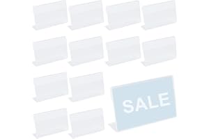 SZCXDKJ 30Pcs Vertikal Acryl Etikettenhalter(8 * 5,2 cm) Acryl Tischnameschild Preisschilder Aufsteller Transparent Preisschildhalter Tischaufsteller Einzelhandel Preisschild für Einkaufszentren,Büro