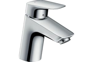 hansgrohe Logis - bathroom tap without waste, bathroom sink tap with spout height 70 mm, basin mixer tap water-saving (EcoSmart), chrome