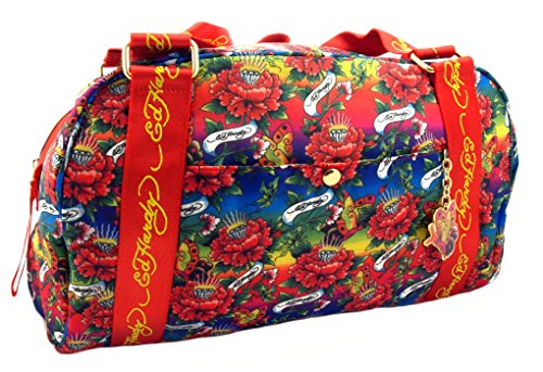 Preisvergleich Produktbild Ed Hardy 1ANY014EME Koffer, Travelbag, Henkeltasche, Handtasche, Handgepäck-Tasche Mehrfarbig / Blau-Rot - 26 cm 1ANY014EME