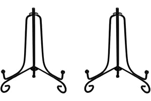 Tincogo 3.5 Inch Black Mini Iron Stand Cookie Holder Display Stand Place Card Holder Display Easels at Weddings, Birthday Party（2 pack）