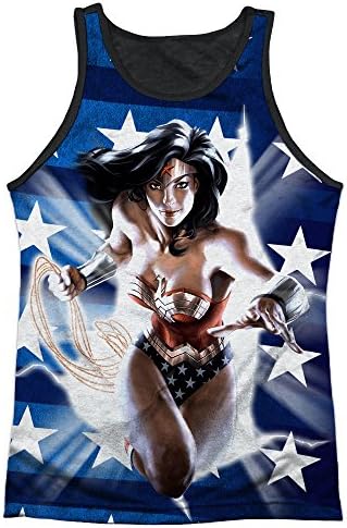 Jla Ripped Flag Mens Tank Top Shirt with Black Back (White, XX-Large)