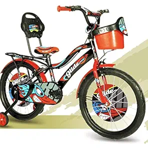 ALLWYN Glide Kids Bicycle 20 T for 6 to 10 Years Age with BACKREST and Side Supporter Wheels