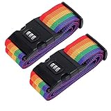 Estas correas de equipaje cuentan con una contraseña de bloqueo seguro y una resistente banda elástica tejida con un arco iris para mantener el equipaje bien sujeto. Viaja sin preocupaciones accesorios.