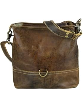 Sunsa Damen kleine Ledertasche Umhängetasche Schultertasche Crossbody Tasche in retro Style