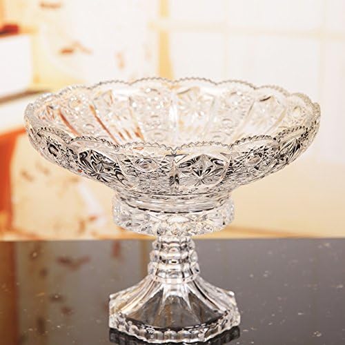 NGNSDEU GNIGFNEW Lead-free glass fruit bowl Simple and modern living room fruit plate dried fruit tray home snack fruit bowl-A