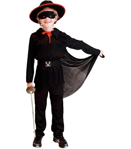 Costume Da Topo Bandito Per Bambino – Set Completo Con Mantello, Camicia, Maschera, Spada E Cappello, Per La Giornata Del Libro - 4