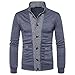 Produktbild Crazboy Mens ' Herbst Winter Patchwork Stand Neck Sweatshirt Tops Blouse(Medium,Dunkelgrau)