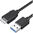 CableCreation Short USB Hard Drive Cable 1FT, USB 3.0 A to Micro B Cable 5Gbps Data, USB 3.0 External Hard Drive Cable Works for WD Toshiba Seagate Hard Drive Galaxy S5 and More 0.3m Black
