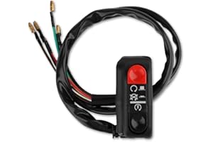 KEENSO Interruttore Manubrio Moto, Manubrio 12V 7/8 Pollici Pulsante Arresto Motore Interruttore Accensione Motore per Scooter Moto ATV