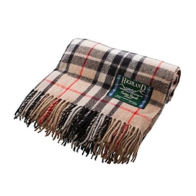 Highland Tartan Tweeds / Edinburgh niveaux – Highland écossais 100% laine couvertures Rugs Throws-camel Thomson
