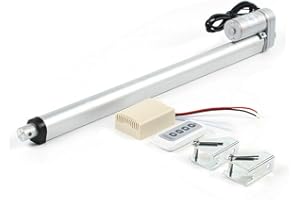 FETCOI Actuador lineal 1500N, accionamiento de motor lineal, IP54, accionamiento ajustable, apertura de puerta, motor elevador, CC 12 V (150/200/250/300/450 mm) (450 mm)