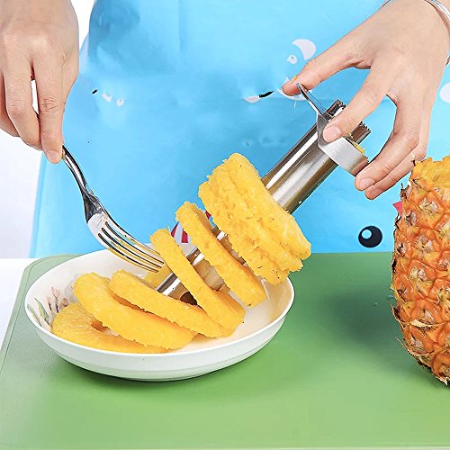 Uvistare Ananasschneider Schäler Edelstahl Professional Set, Spülmaschinenfest, Ananas Entkerner, Avocadoschäler Avocadoschneider, Obstschäler Schneider - 5
