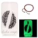 Produktbild Schutzhülle für Motorola Moto G4 / G4 Plus, GOCDLJ Ultra Thin TPU Luminous Fluoreszierendes Licht Leuchtende Nacht Hülle Muster Gel Skin Transparent Bumper Rand Cover Tasche Bunte Handyhülle Protective Case Schale schützende Durchsichtig Rückschale Clear Rubber Pattern Fall Handytasche Weiche Ränder Etui + Chinesischer Stil Rote Armbänder für Motorola Moto G4 / G4 Plus Design Schwarze Feder
