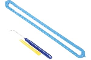 SEIWEI Juego de telares de tejer de 58 cm con aguja de gancho, máquina redonda de plástico para tejer sombreros y bufandas, 26/36/47/58 dientes, kit de manualidades para adultos