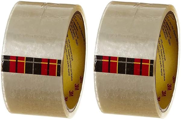 Scotch 3M BOPP Packaging Clear Tape (Transparent) 48mm x 50 Meter Pack of 2 for Packaging, Decorating and DIY