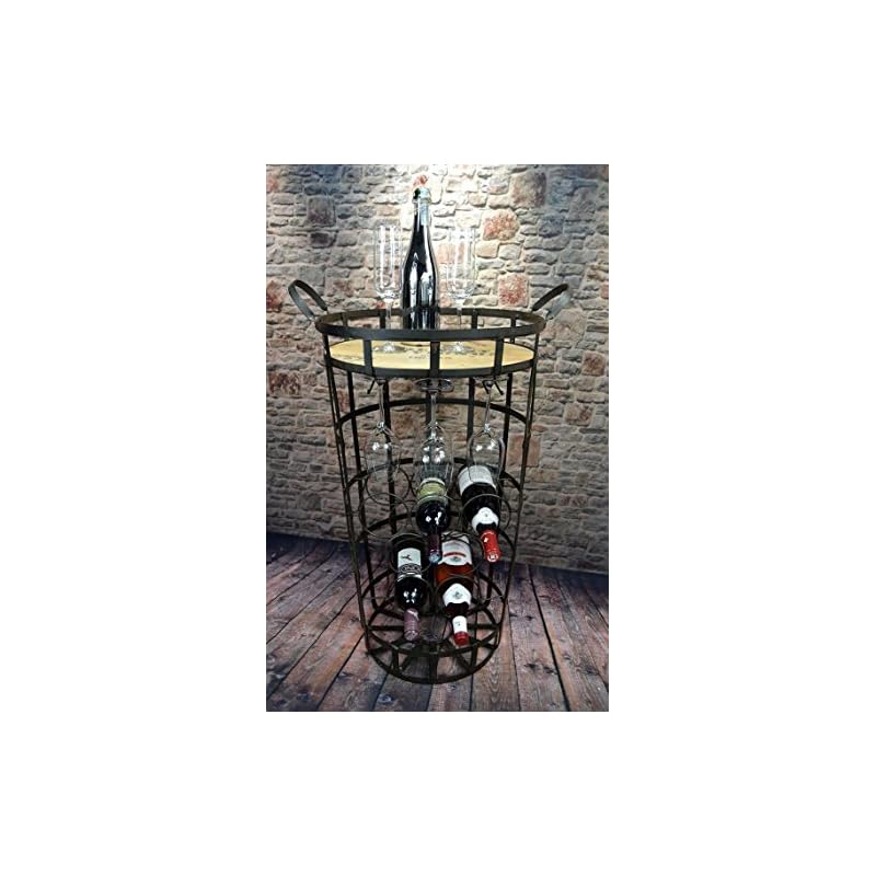 Livitat Weinregal Weinschrank H75 Cm Hausbar Metall Vintage Shabby Chic Lv5015