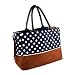 Premium Quality Multi-function Baby Diaper Nappy Changing Bag Mummy Handbag Shoulder Bag Blue Polka Dot - 6 PCS Set
