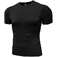 Short-Sleeved Compression Tops for Men - Tight Fit Body Shaper T-Shirt and Base Layer. Moisture-Wicking Gym Clothes. Anti-Odour Fabric for Ultimate Performance and Comfort. 6 Colours. 6 Sizes.