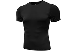 THE PURE BLUE Men's Sports Base Layer Short Sleeved Compression Vest Comfortable Tight Fit Body Shaper That Compresses Core Muscle Areas Aids Performance. Official Pure Blue Product