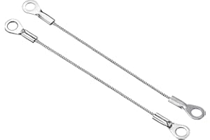 PATIKIL Acciaio Inossidabile Cordino Cavo 1.5mmx10cm, Cavo di Sicurezza 4pz Occhielli Terminati Sicurezza Filo Corda，Cavo di sicurezza in acciaio Inossidabile