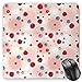 Produktbild BGLKCS Peach Mauspads Mouse Pad, Raspberries Blueberries Cranberries Food Themed Design with Abstract Circle Backdrop, Standard Size Rectangle Non-Slip Rubber Mousepad, Multicolor