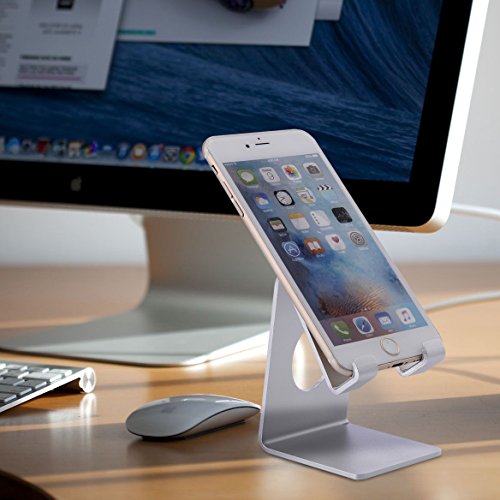 Telefono cellulare Supporto, ahxll supporto per cellulare, Alluminio supporto, supporto per smartphone, tablet, Phone Stand, Docking Station per iPhone, Samsung (tutti i telefoni cellulari), iPad, Kindle e TabletsÂ â€“Â Argento