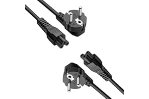 DTK Power Caricatori Cable Clover Portable Cavo di alimentazione 1.2M per laptop per HP DELL ASUS ACER SONY LENOVO SAMSUNG Con Power CEE7 3 vie per C5 Female (2 pacchetto)
