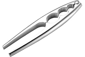 Atsmoce® Schiaccianoci Multifunzione con 3 Aperture, per Noci/Nocciole/Mandorle/Pistacchi/Frutti di Mare, Argento a Specchio, Circa 17.5 cm, 250 g