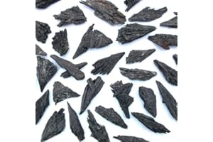 BELLAMIRA LIFESTYLE ACCESSORIES Amethyst Druzy Raw Rose Quartz Gemstone Puff Heart Love Spirituality Meditation Crystal Energy Healing Crystal Sent in Gift Pouch (Raw Black Kyanite)