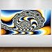 Produktbild EXTRA GROßE Blauer Fractal-Auszugs-Vinyl Sticker Poster Wandsticker Wandtattoo Wandbild Wanddeko -140cm x 70cm (p1003)
