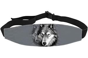 chaqlin Grey Wolf Design Baby Carseat Head Support,Stroller Carseats Sleeping Head Support Car Seat Straps Pillow Support Band with Adjustable