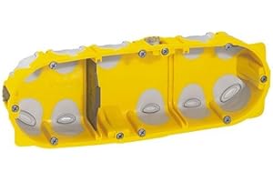 Legrand LEG90510 Batibox Energy - Caja para incrustar en paneles de yeso (3 compartimentos, profundidad de 40 mm)