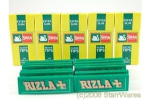 RIZLA SWAN Rizla Green Rolling Papers and Swan Extra Slim Filter Tips (600)