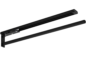 SOTECH Porte-serviettes en aluminium TED 1 bras noir mat (450-730 mm, télescopique) Porte-serviettes télescopique pour la salle de bains ou la cuisine