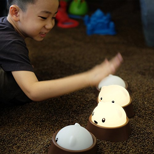 Preisvergleich Produktbild Nettes gopher Nachtlicht, Baby-Kinderzimmer-Lampen-Kinderspielzeug Dimmable Nachttischlampen, nachladbare LED-Lichter für Schlafzimmer, Kinderzimmer, Badezimmer, BESTER GESCHENK FÜR KINDER-BABY UND KINDER!