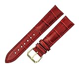 RECHERE Armbanduhr aus rot Alligator Grain Leder mit Goldener Dornschließe 14mm