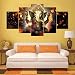 Printelligent Ganesha Split Painting / 5 Frames / Wall Décor / Wall Decals / Home Decor / Diwali Gift Items / Beautiful and Serene Wall Hangings that bring Style to your Surroundings / Wall Area Coverage Small 10 X 20 Inches / Lord Ganesha Framed Painting for Diwali Home Decor RS.499.00