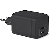 Amazon Basics USB-C Nano GaN Fast Charging Wall Charger, 65W and 2 Ports for Laptops, Tablets and Phones, Black