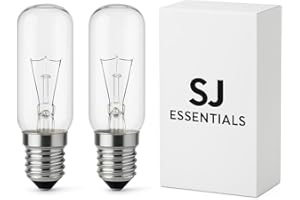 SJ ESSENTIALS Pack of 2 | 40W 240V Cooker Hood Bulbs | Universal E14 Small Screw Cap | Warm White Lighting for Kitchen Extractor Fan, Oven, Fridge, Microwave | Long-Lasting & Energy Efficient Replacement Lamps