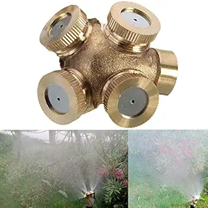 amk 4 Hole Brass Spray Misting Nozzle Gardening Sprinklers - Female/Internal Thread