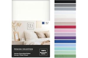 VEL VET HOME VelvetHome Premium Lenzuolo con Angoli Matrimoniale 200x220 cm Lenzuola Matrimoniali in 100% cotone con elastico di prima qualità Lenzuolo sotto con Angoli Matrimoniale 200 x 220 Ecru