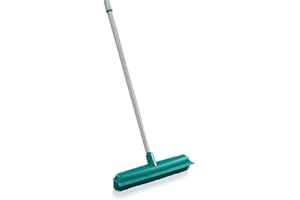 Leifheit Balai Supra, balai brosse avec poils en caoutchouc naturel pour un nettoyage hygiénique et efficace, balai sol avec manche télescopique 140 cm S256415 Bleu 80 x 37 x 13 cm